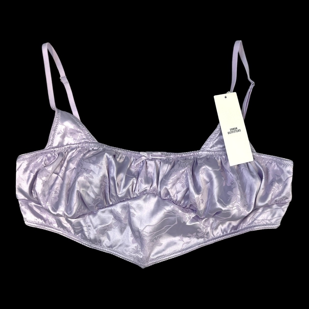Out From Under NWT Satin Jacquard Bralette XL Fairycore Coquette Y2K Lingerie - Picture 2 of 10